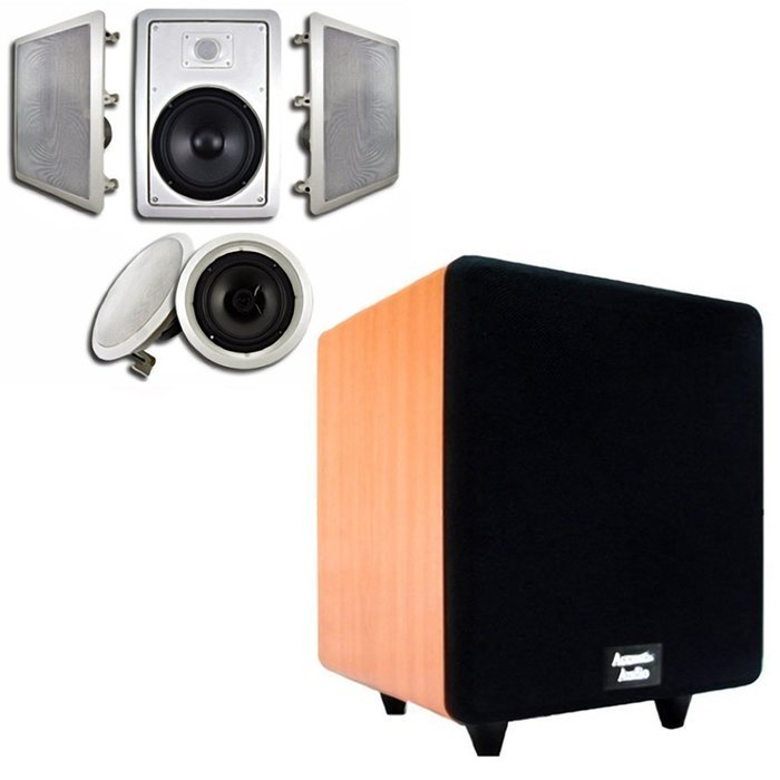 Acoustic Audio HT-85 In-Wall/Ceiling 5.1 Home Theater 8" Speakers and 15" Powered Sub HT-85-CS15C