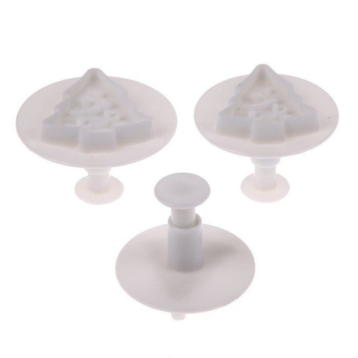 Whitelotous Christmas Theme Cookie Cutters - Plastic Fondant Cake Sugarcraft Cutter Decorating Baking Mold Plunger... N34
