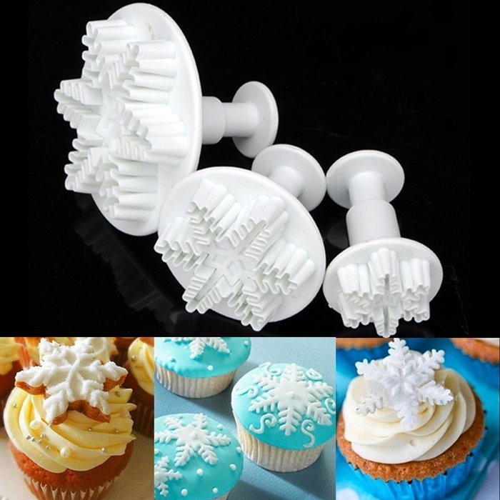 Whitelotous Christmas Theme Cookie Cutters - Plastic Fondant Cake Sugarcraft Cutter Decorating Baking Mold Plunger... N36