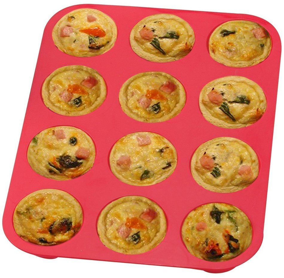 LUXEHOME 12 Cup Non-stick Silicone Muffin Tray & Cupcake Molds, 2 Per Pack N7