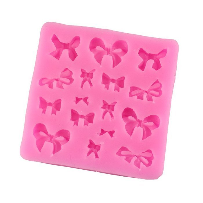 Mr.S Shop DIY Silicone Baking Molds 16pcs Bow Shape Fondant Chocolate Mold Cake Decorating Mould,Small Size N5