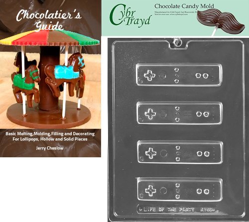 Cybrtrayd Small Game Controller Chocolate Candy Mold with Chocolatier's Guide