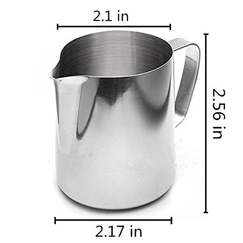 HULISEN 5 Oz. (150ml) Stainless Steel Espresso Coffee Pitcher Barista 150ml Craft Coffee Latte Milk Frothing Jug... N3