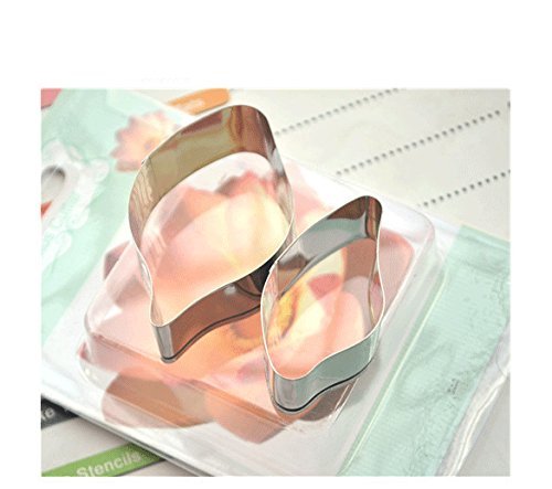 Anyana 2pcs set Lotus Petals Stainless Steel Cookie Cutter Cake Mould Tool Kitchen Tool Sugar Paste Baking Mould... N4
