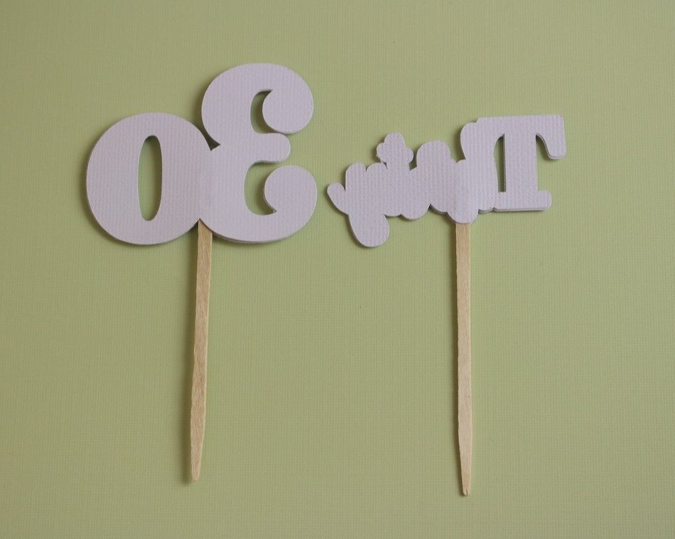 All About Details Black Thirty Cupcake Toppers, Set of 12 N3