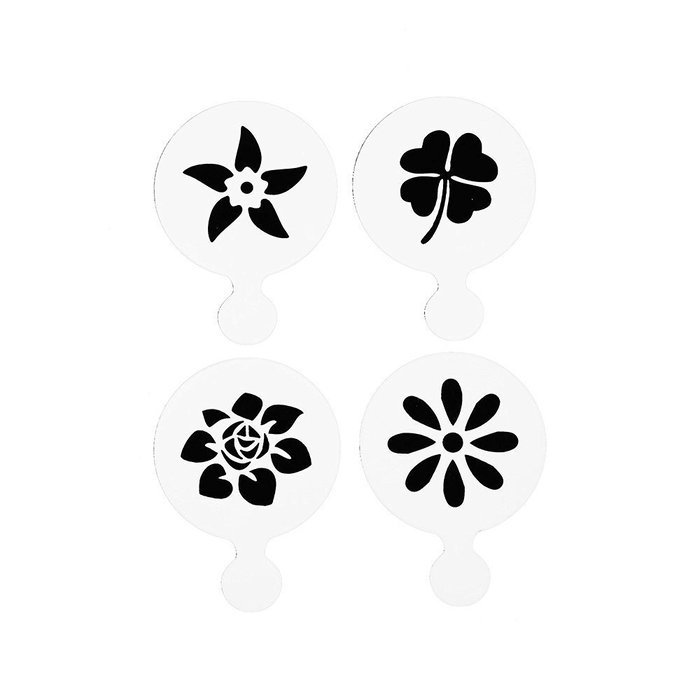DECORA 16 Pieces Cake Cappuccino Coffee Barista Stencils Templates Strew Pad N31