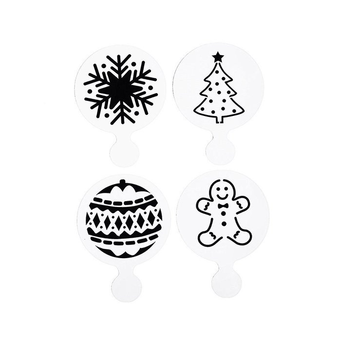 DECORA 16 Pieces Cake Cappuccino Coffee Barista Stencils Templates Strew Pad N34