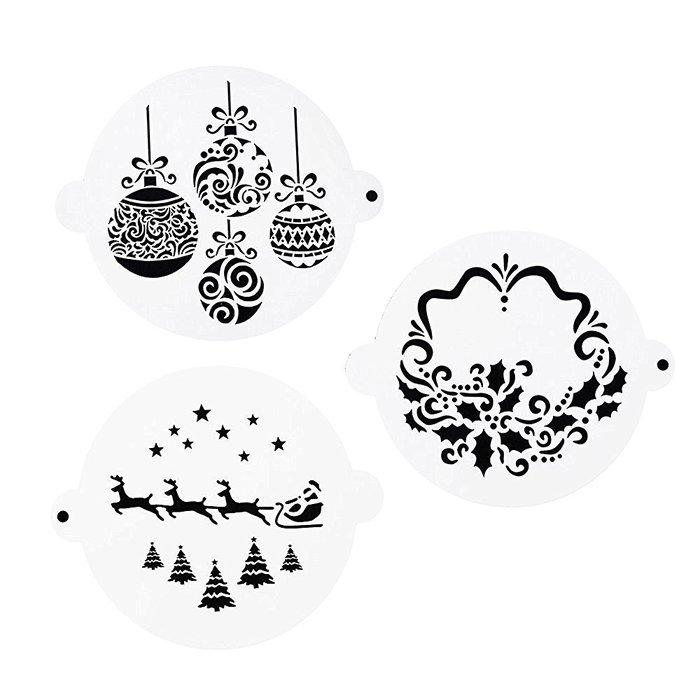 DECORA 16 Pieces Cake Cappuccino Coffee Barista Stencils Templates Strew Pad N40