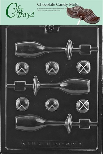 Cybrtrayd AO144 Champagne Glass Lolly All Occasions Chocolate Candy Mold