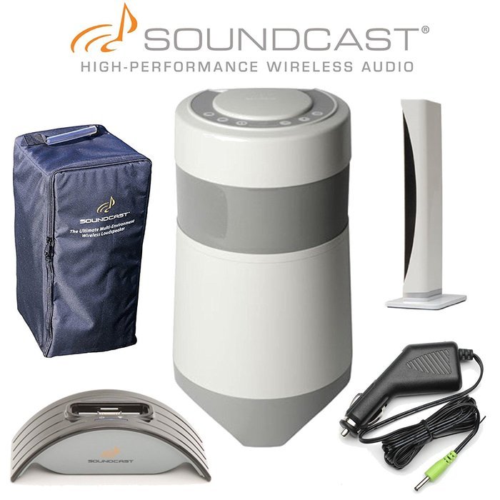 Soundcast OutCast Jr Speaker Bundle with iCast, UAT, Carrying Bag, and ICA In-Car Adapter N4