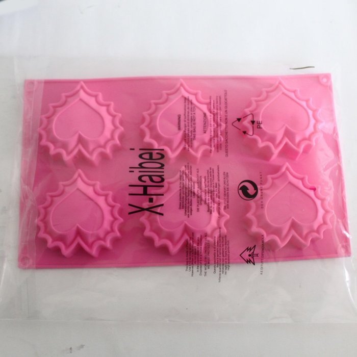 X-Haibei Flaming Heart Soap Mold Jello Cookies Chocolate Ice Cream Silicone N2