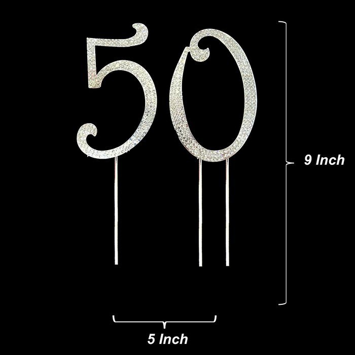 Number 2 Rhinestone Crystal Cake Topper Silver, Numbers, Letters for Wedding, Birthday, Anniversary, Party. Shine... N20