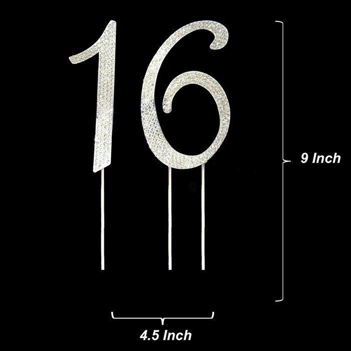 Number 2 Rhinestone Crystal Cake Topper Silver, Numbers, Letters for Wedding, Birthday, Anniversary, Party. Shine... N22