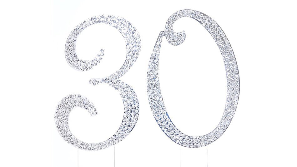 Number 2 Rhinestone Crystal Cake Topper Silver, Numbers, Letters for Wedding, Birthday, Anniversary, Party. Shine... N27