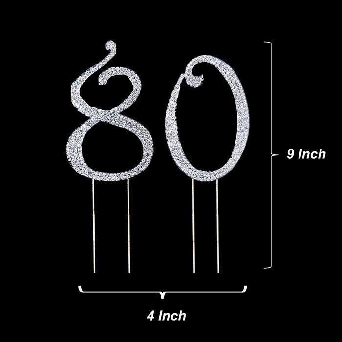 Number 2 Rhinestone Crystal Cake Topper Silver, Numbers, Letters for Wedding, Birthday, Anniversary, Party. Shine... N28