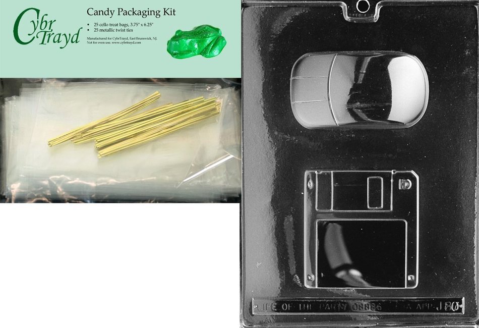 Cybrtrayd J080 Computer Disc and Mouse Jobs Chocolate Candy Mold N5