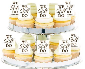 CakeSupplyShop #24403 24pk WE Still Do Edible Decoration Topper Cupcake Picks -Brown