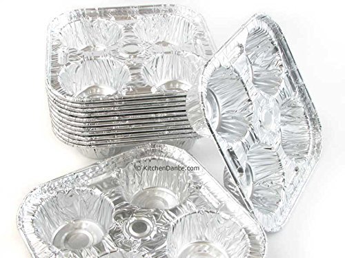 Disposable Aluminum 4 Cup Extra Large Cup Muffin Tray #1588 (25)