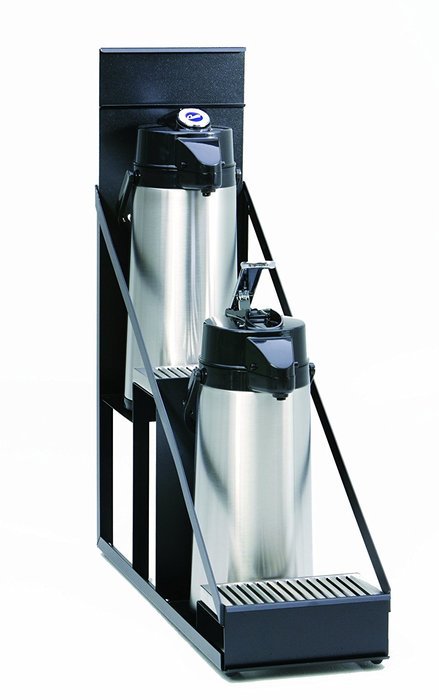Wilbur Curtis 2 Position Step Up Airpot Rack - Compact Design with Integral Drip Tray - CAR-2T-BLK (Each)