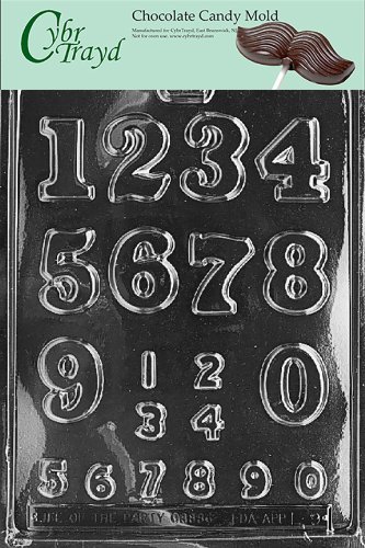 Cybrtrayd L009 Numbers - Large/Small Chocolate Candy Mold with Exclusive Cybrtrayd Copyrighted Chocolate Molding...
