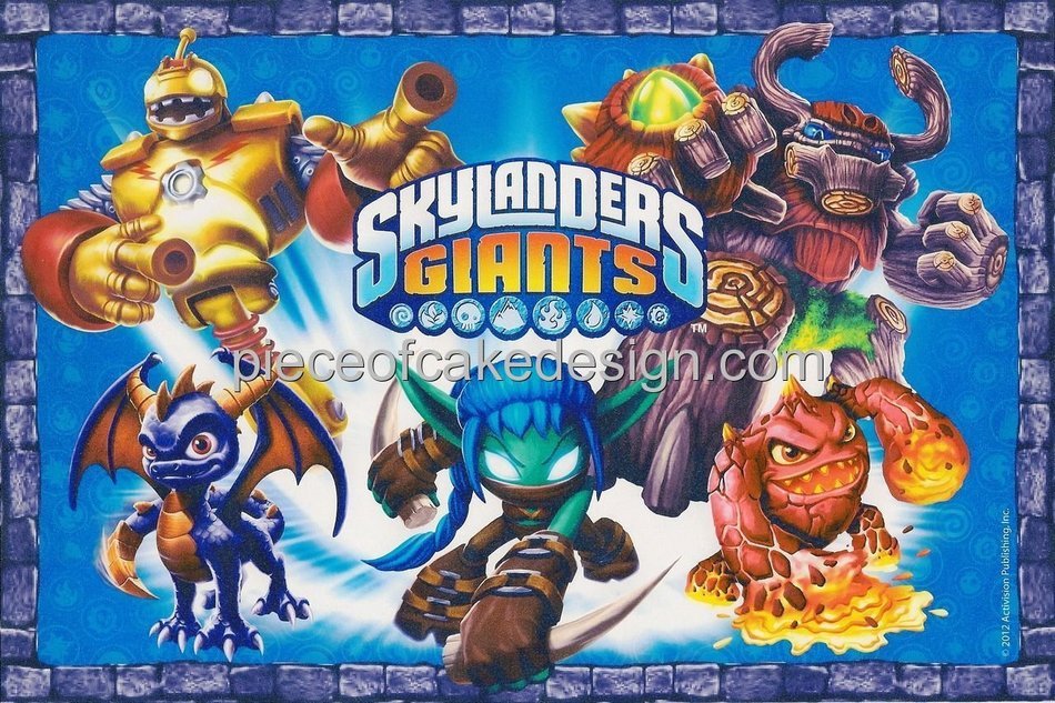8" ~ Skylanders Giants Group Background Birthday ~ Edible Image Cake/Cupcake Topper!!!
