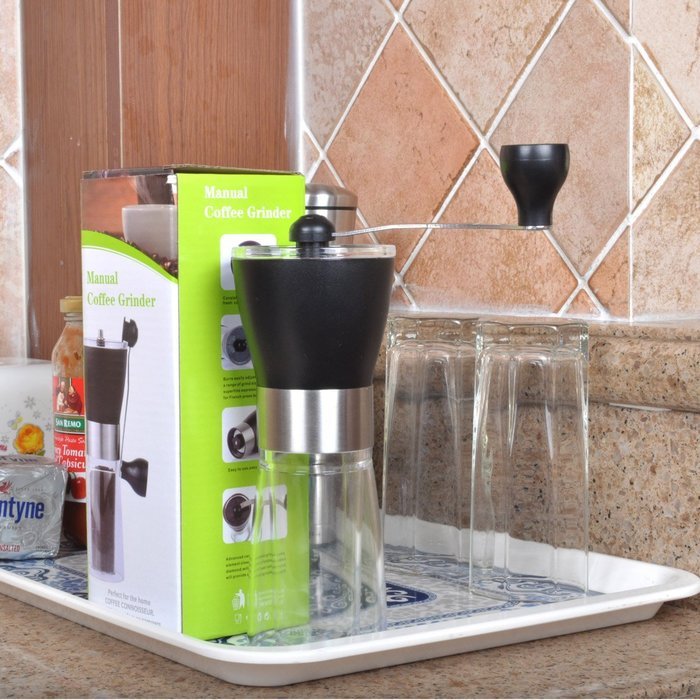 J&P Home Portable Manual Coffee Grinder with Ceramic Burr, Capacity 37g/1.3 oz N6