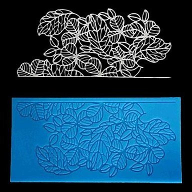 Y&XL&H Leaves Lace Fondant Cake Chocolate Resin Clay Candy Silicone Mold, L16.8cmW8.4cmH0.4cm