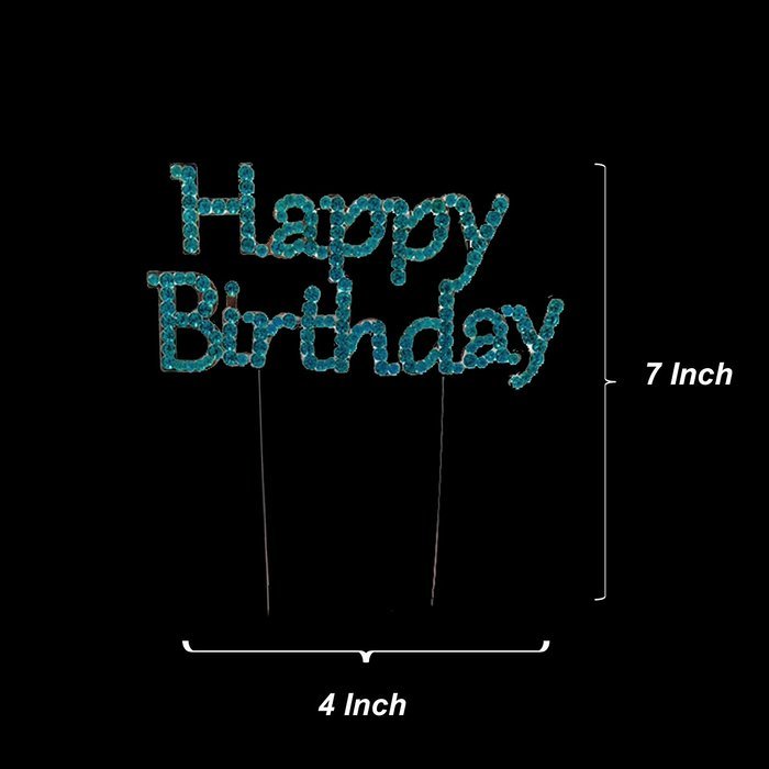 Happy 60th Birthday Rhinestone Crystal Cake Topper Silver, Numbers, Letters for Wedding, Birthday, Anniversary... N37