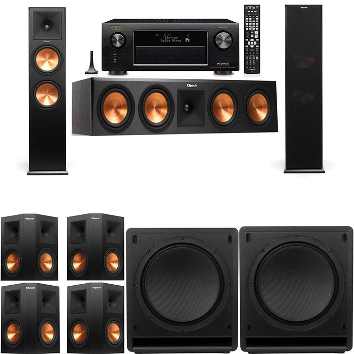 Klipsch RP-280F Tower Speakers-SW-112-7.2-Denon AVR-X4100W