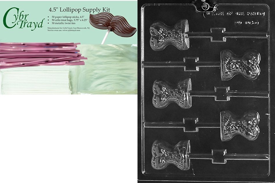 Cybrtrayd D105 Corset Lolly Chocolate Candy Mold with Exclusive Cybrtrayd Copyrighted Chocolate Molding Instructions N7
