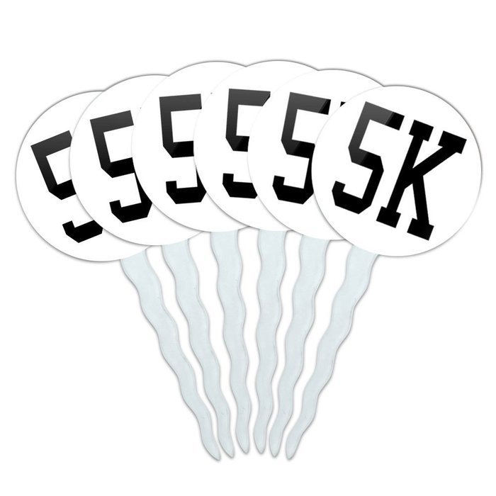 Set of 6 Cupcake Picks Toppers Decoration Running - Crazy 26.2 Runner Marathon N14
