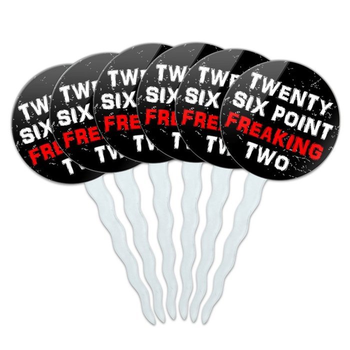 Set of 6 Cupcake Picks Toppers Decoration Running - Crazy 26.2 Runner Marathon N15