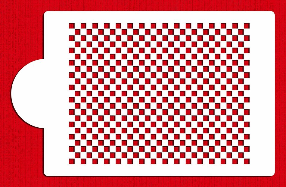Designer Stencils C487 Mini Check Cake Stencil, Beige/semi-transparent N2