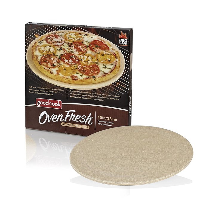 Good Cook OvenFresh Stoneware BBQ Grill and Oven Pizza Stone, 14.75", White