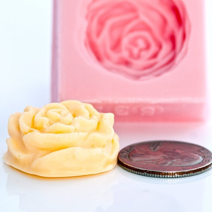 Silicone Cabbage Rose Mold Food Safe Fondant, Chocolate, Candy, Mint, Resin, Polymer Clay, Soap, Wax, Jewelry,... N4