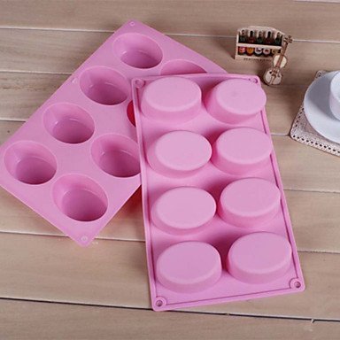 Y&XL&H 8-Cavity Oval Soap Mold Silicone Chocolate Mould Tray Homemade Muffin Making(Random Color) N6