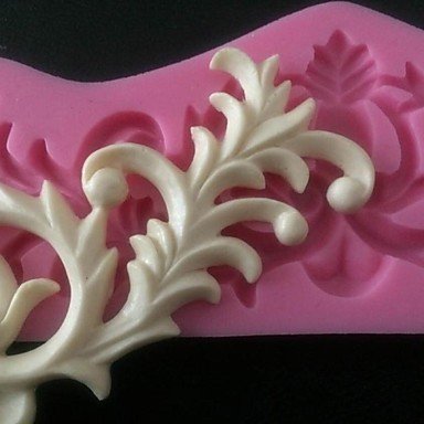 Sher 3D Flower Vine Icing Sugar Fondant Cake Border Mold Wedding Cake Decorating Mould Silicone Cake Mold N3