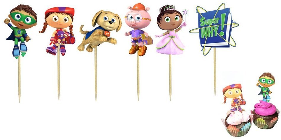 Super Why Cupcake Toppers