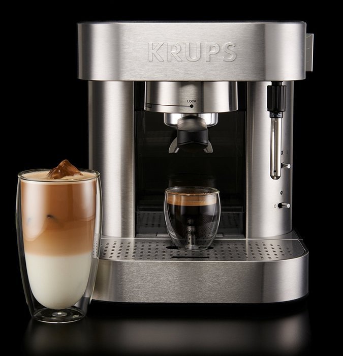 KRUPS XP6010 Pump Espresso Machine with Thermo Block System and Stainless Steel Housing, Silver