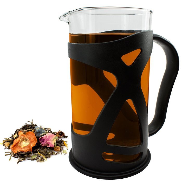 KONA French Press Coffee Tea & Espresso Maker, Black 34oz Teapot N4
