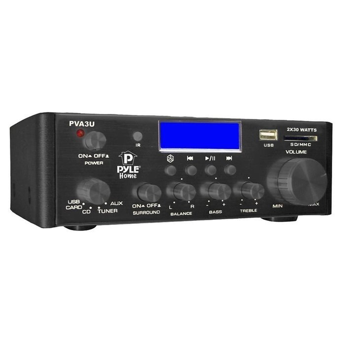 Top Quality Pyle PVA3U 60 Watts/ Hi-Fi Mini Amplifier USB/SD Card Player By PYLE