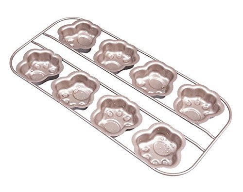 Astra Gourmet Premium 8-Cup Carrot Prints Cake Pan Cute Carbon Steel Baking Pan Cake Mold Muffin Pan, 12 x 8 inch N5