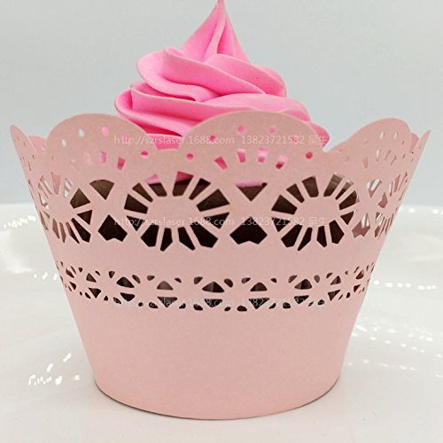 CozyT 50 PACK Cupcake Wrappers Artistic Bake Cake Paper Cups Vine Lace Laser Cut Liner Baking Cup Muffin Case... N19