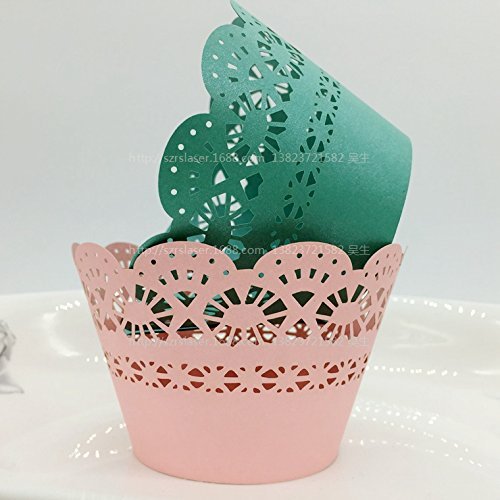 CozyT 50 PACK Cupcake Wrappers Artistic Bake Cake Paper Cups Vine Lace Laser Cut Liner Baking Cup Muffin Case... N20