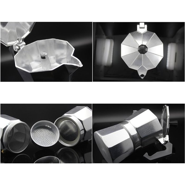 240ml Kitchen Aluminum Stovetop Moka Pot Italian Espresso Maker Percolator, Dark Green N7