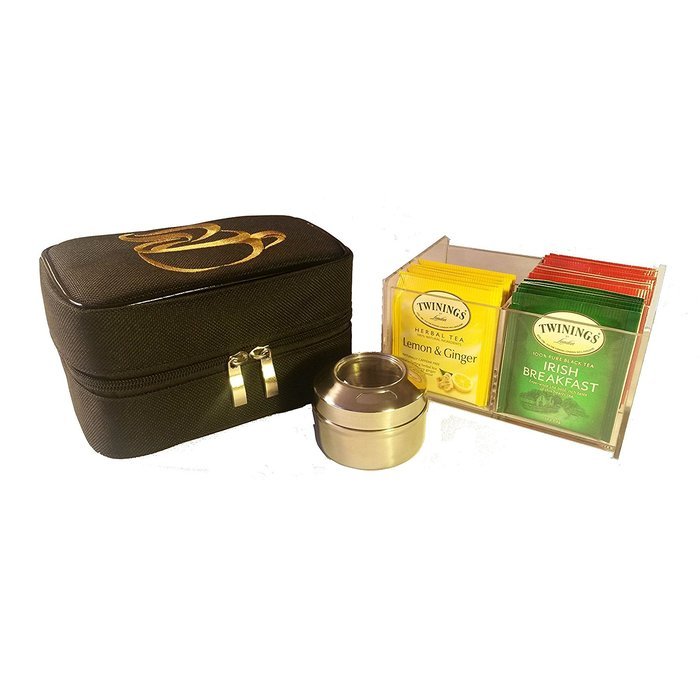 Teacaso Travel Tea Chest Organizer w/ Tea Bags and Spice Jar N5