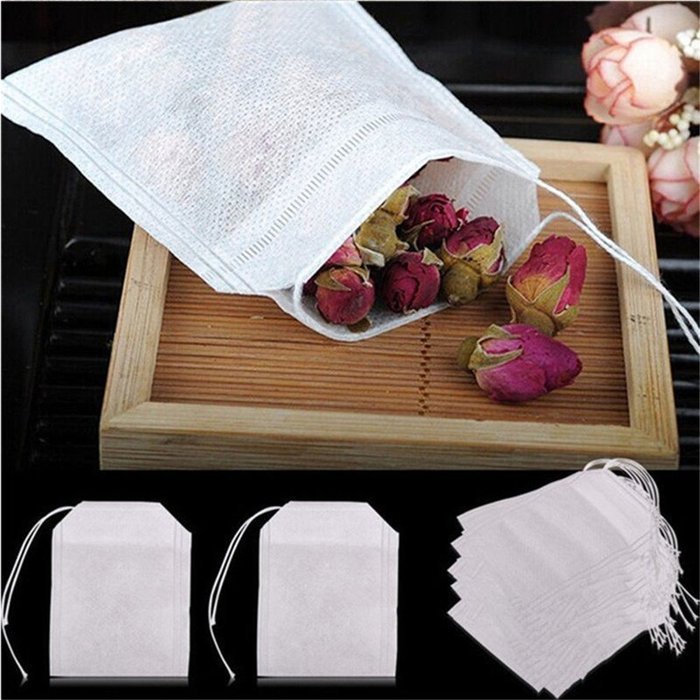 Y&Y Star 100pcs Disposable Tea Filter Bags Disposable String Drawstring for Loose Tea, 2.16x2.8inch (100pcs 2.16x2.8inch) N9