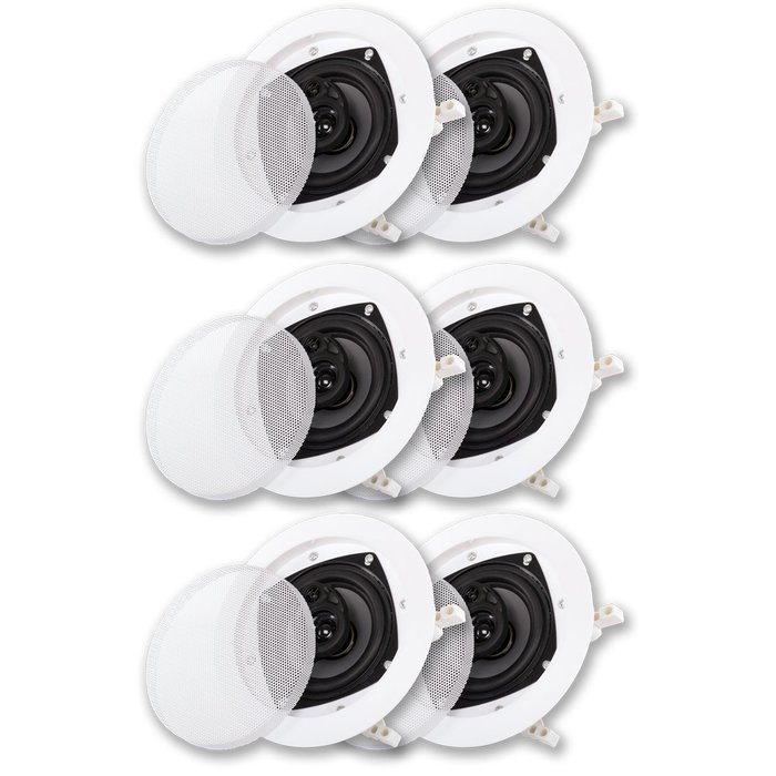 Acoustic Audio CS-IC43-3PR 200 Watt 4" 3-Way Home Theater In-Wall/Ceiling Speakers (3-Pair)