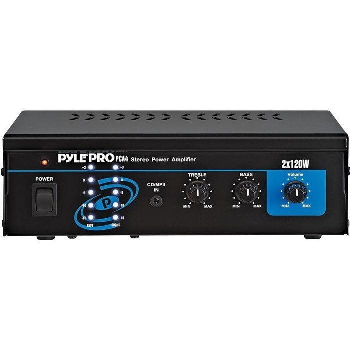 Exclusive Pyle PCA4 Mini 2x120 Watt Stereo Power Amplifier By PYLE
