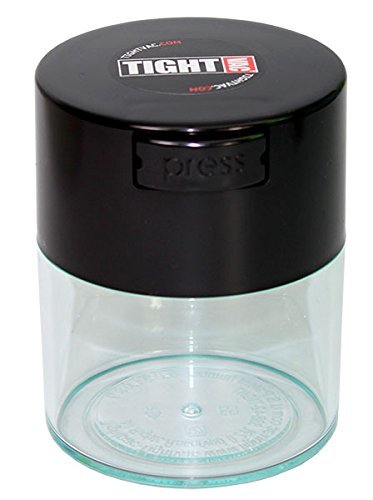 Tightvac TV2-CBK - 1/2 oz to 3 ounce Vacuum Sealed Container Black Cap & Clear Body